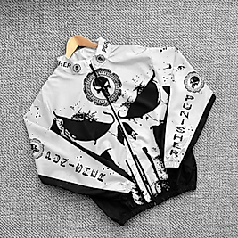 Paraşüt Kumaş Baskılı Oversize Unisex Rüzgarlık Yağmurluk