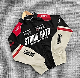 Paraşüt Kumaş Baskılı Oversize Unisex Rüzgarlık Yağmurluk