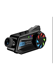 Bt68 Motosiklet Kask Bluetooth Kulaklık 1080p Kamera Ses Kontrolü Video Kayıt Özellikli intercom