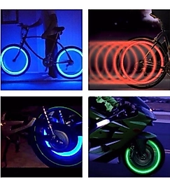 2 Adet Led Işıklı Hareket Sensörlü Işıklı Bisiklet Araba Motor Sibop Kapağı Lambası