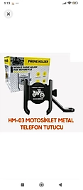 Motorsiklet Siyah Metal Telefon Tutucu