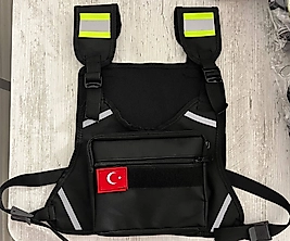 Motosiklet Göğüs Çantası Reflektif Çanta Siyah