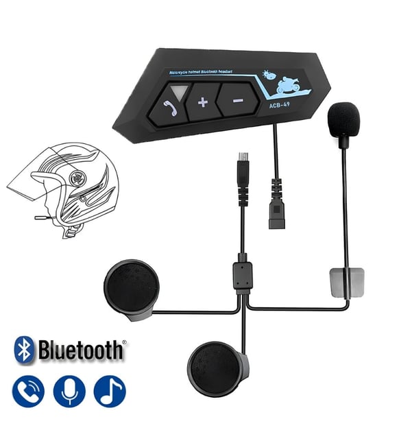 BT 22 Bluetooth Motosiklet Kulaklığı Intercom Siyah Motorsiklet Kulaklık
